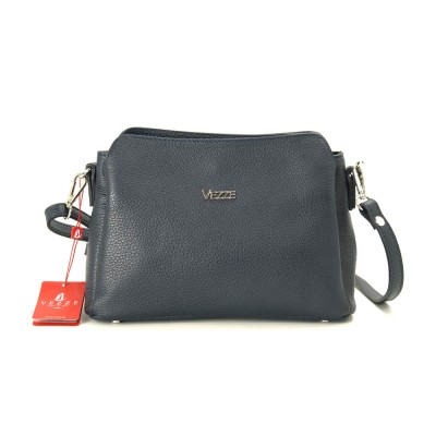 Женская кожаная сумка кросс-боди VEZZE 4015 синяя