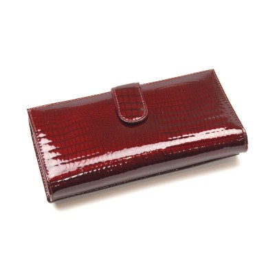 Женский кожаный кошелек Marco Coverna (403-2480-4) бордовый лак Женский кожаный кошелек Marco Coverna (403-2480-4) бордовый лак