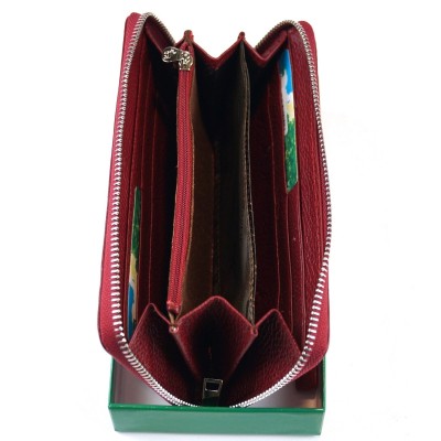 Женский кошелек на молнии Marco Coverna (7002-4) бордовый Женский кошелек на молнии Marco Coverna (7002-4) бордовый