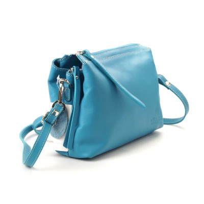 Женская кожаная сумка VEZZE 1240 голубая Женская кожаная сумка VEZZE 1240 голубая
