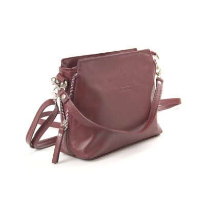 Женская кожаная сумка VEZZE 1338 бордовая Женская кожаная сумка VEZZE 1338 бордовая