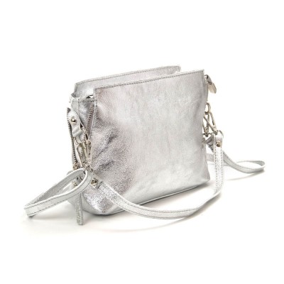 Женская кожаная сумка VEZZE 1338 серебро Женская кожаная сумка VEZZE 1338 серебро