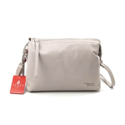 Женская кожаная сумка VEZZE 1240 светло-серая
