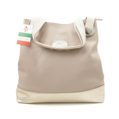 Кожаная сумка VEZZE 1624 бежево-золотистая Кожаная сумка VEZZE 1624 бежево-золотистая