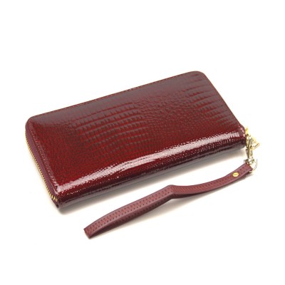 Женский кожаный кошелек-клатч Marco Coverna (403-2500-4) бордовый лак Женский кожаный кошелек-клатч Marco Coverna (403-2500-4) бордовый лак