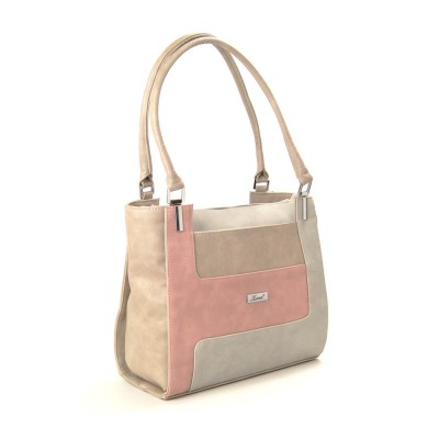 Сумка женская Karen Ludmila 9144-2 бежево-розовая Сумка женская Karen Ludmila 9144-2 бежево-розовая