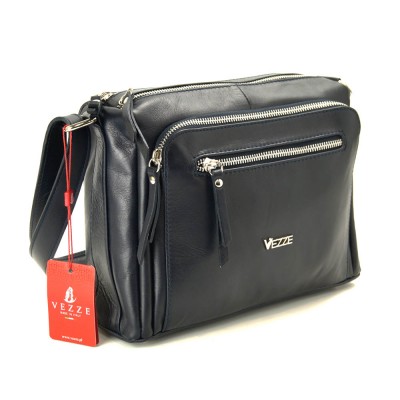 Женская кожаная сумка VEZZE 1355 синяя Женская кожаная сумка VEZZE 1355 синяя