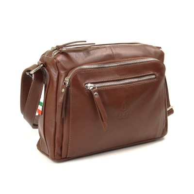 Женская кожаная сумка VEZZE 1355 коричневая