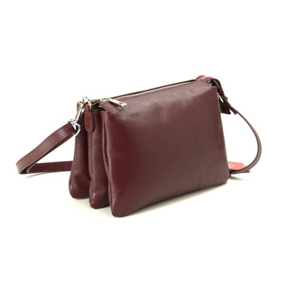 Женская кожаная сумка VEZZE 1042 бордовая Женская кожаная сумка VEZZE 1042 бордовая
