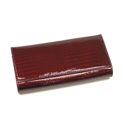 Женский кожаный кошелек Marco Coverna (403-1010-4) бордовый лак Женский кожаный кошелек Marco Coverna (403-1010-4) бордовый лак