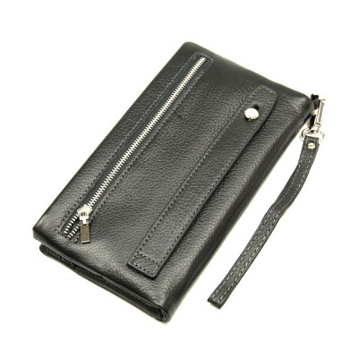 Мужской кожаный бумажник-клатч MD 08103 черный Мужской кожаный бумажник-клатч MD 08103 черный