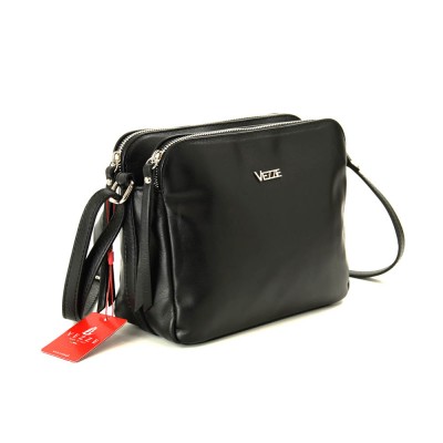 Сумка кожаная кросс-боди VEZZE 1420 черная Сумка кожаная кросс-боди VEZZE 1420 черная