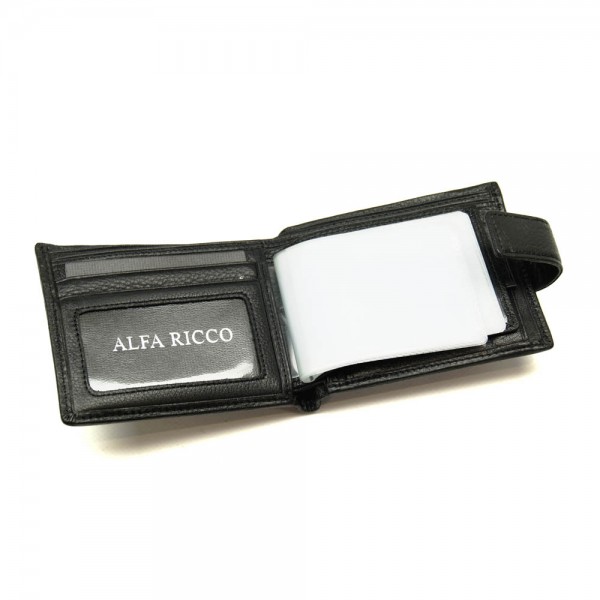 Мужской кожаный кошелек Alfa Ricco 463 черный