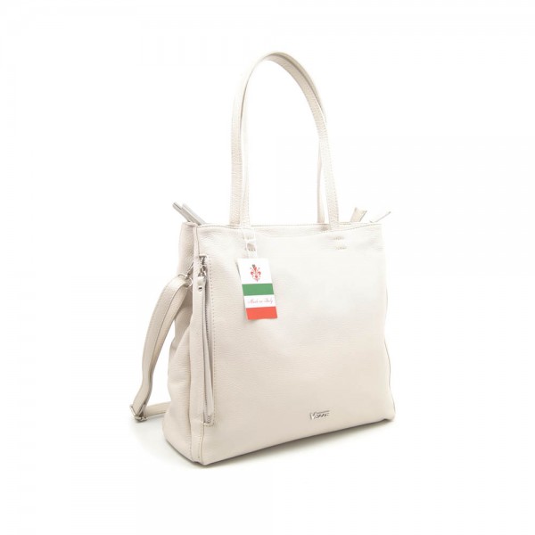 Женская кожаная сумка VEZZE 1210Н светло-бежевая