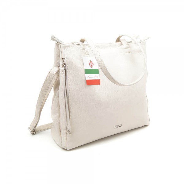 Женская кожаная сумка VEZZE 1210Н светло-бежевая