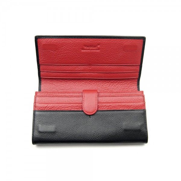 Женский кожаный кошелек Vermari 72081-1806 черно-красный