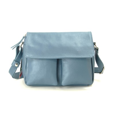 Женская кожаная сумка VEZZE 2263 голубая