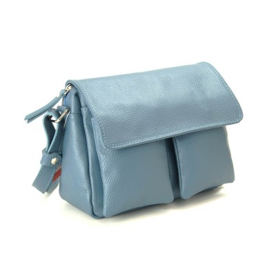 Женская кожаная сумка VEZZE 2263 голубая Женская кожаная сумка VEZZE 2263 голубая