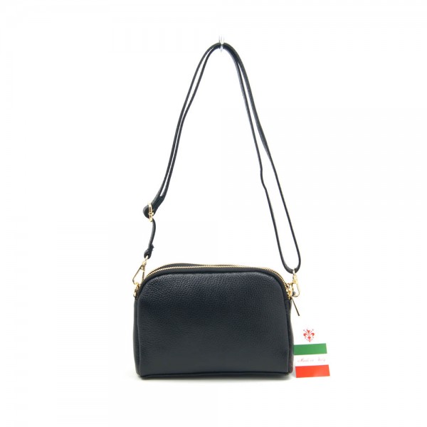 Женская кожаная сумка кросс-боди VEZZE 2612 черная