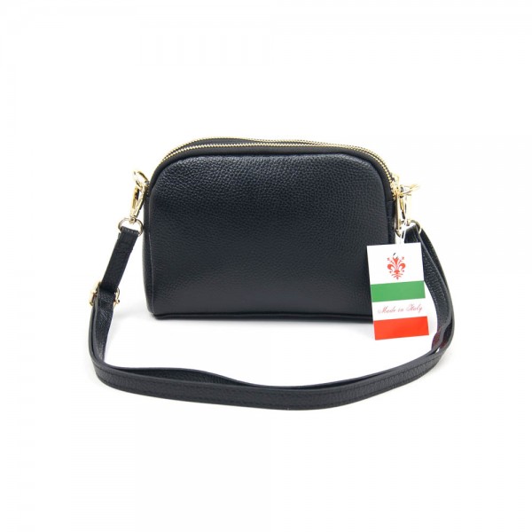 Женская кожаная сумка кросс-боди VEZZE 2612 черная