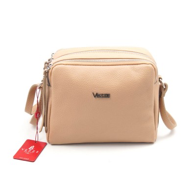 Сумка кожаная кросс-боди VEZZE 756Н бежевая
