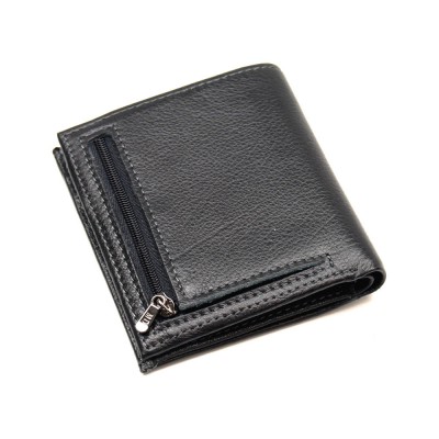 Мужское кожаное портмоне MD 606A черное