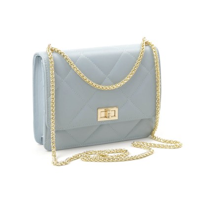 Женская кожаная сумка кросс-боди VEZZE 1599 голубая