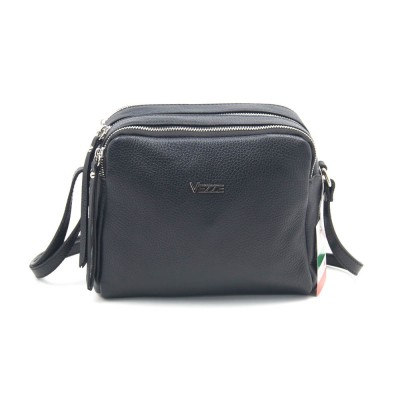 Сумка кожаная кросс-боди VEZZE 756Н черная