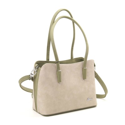 Сумка женская Karen Alma 1541 бежево-зеленая Сумка женская Karen Alma 1541 бежево-зеленая