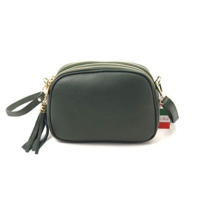 Сумка кожаная кросс-боди VEZZE 2365 зеленая