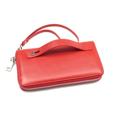 Женский кожаный кошелек-клатч Marco Coverna (7003p-2) красный