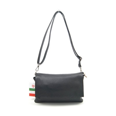 Женская кожаная сумка кросс-боди VEZZE 2626 черная