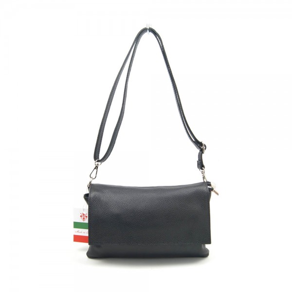Женская кожаная сумка кросс-боди VEZZE 2626 черная