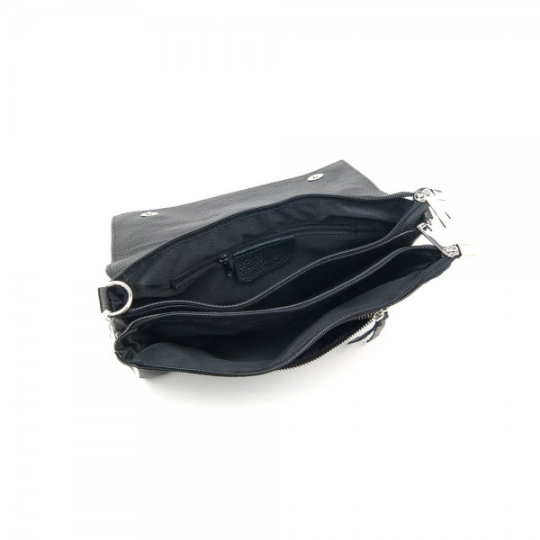 Женская кожаная сумка кросс-боди VEZZE 2626 черная