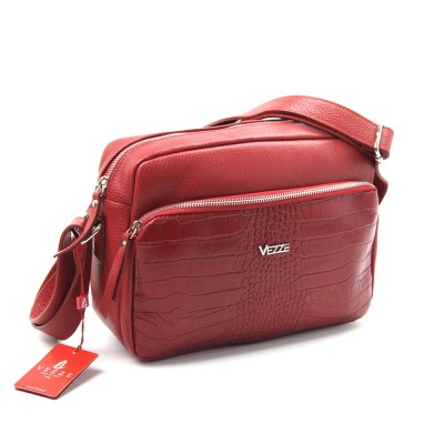 Женская кожаная сумка VEZZE 2332 красная