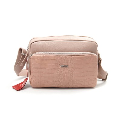 Женская кожаная сумка VEZZE 2332 пудровая