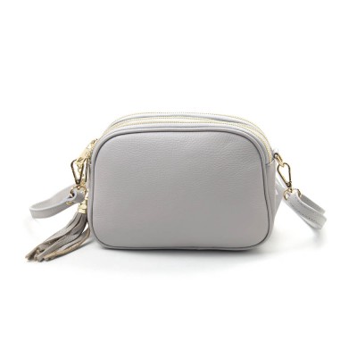 Сумка кожаная кросс-боди VEZZE 2365 серая