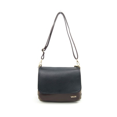 Женская кожаная сумка VEZZE 2347 бежево-черная