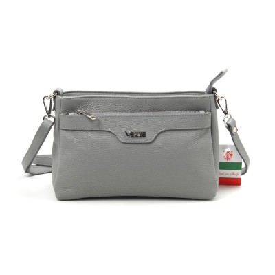 Женская кожаная сумка VEZZE 2370 светло-серая
