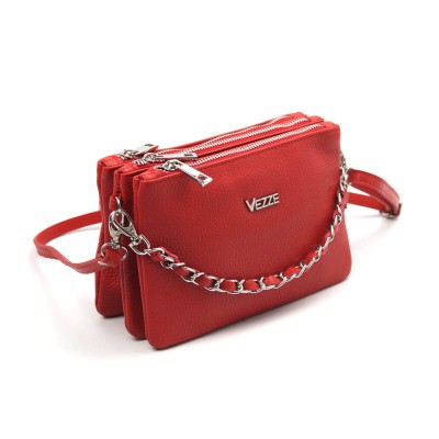 Сумка кожаная кросс-боди VEZZE 2368 красная Сумка кожаная кросс-боди VEZZE 2368 красная