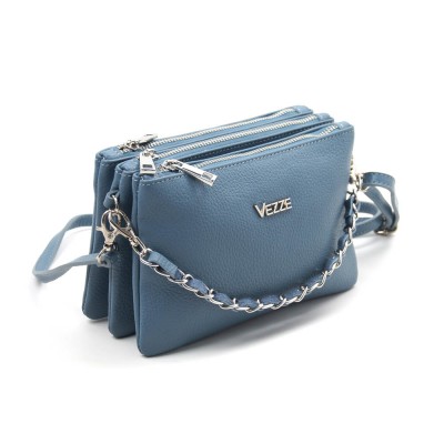 Сумка кожаная кросс-боди VEZZE 2368 голубая Сумка кожаная кросс-боди VEZZE 2368 голубая