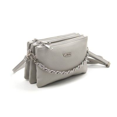 Сумка кожаная кросс-боди VEZZE 2368 серая Сумка кожаная кросс-боди VEZZE 2368 серая