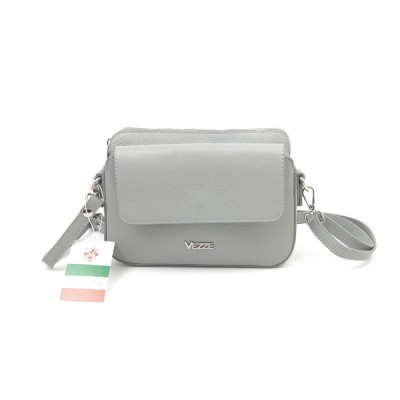 Женская кожаная сумка VEZZE 2404 серая Женская кожаная сумка VEZZE 2404 серая