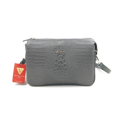 Женская кожаная сумка VEZZE 2295 темно-серая Женская кожаная сумка VEZZE 2295 темно-серая