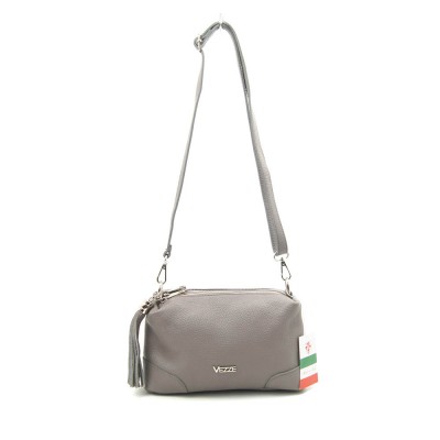 Сумка кожаная кросс-боди VEZZE 2414 серая