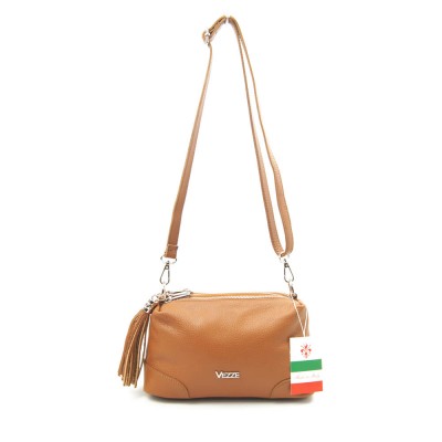Сумка кожаная кросс-боди VEZZE 2414 рыжая