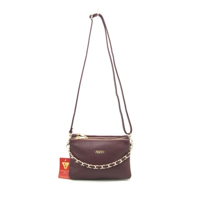 Сумка кожаная кросс-боди VEZZE 2368 бордовая