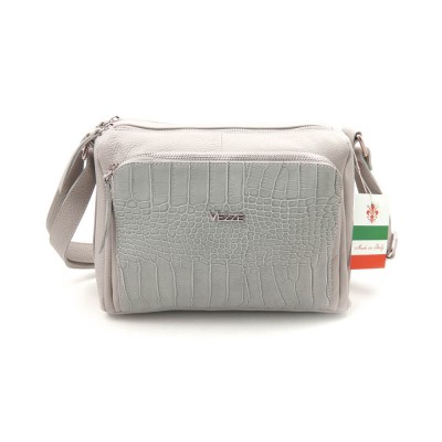 Женская кожаная сумка VEZZE 1355H серая крокодил Женская кожаная сумка VEZZE 1355H серая крокодил
