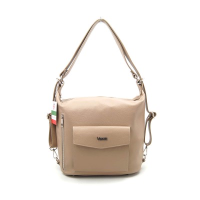 Женская кожаная сумка-рюкзак VEZZE 2406 бежевая