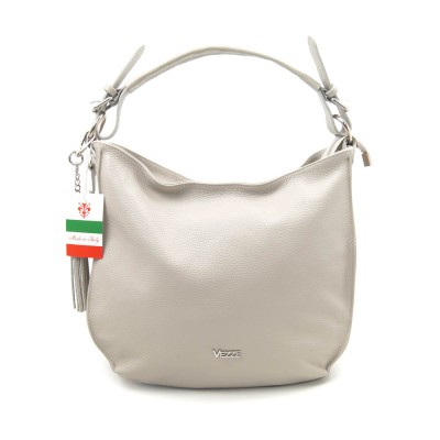 Женская кожаная сумка VEZZE 2412 светло-серая